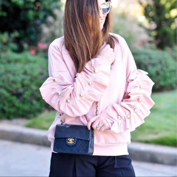 Storets Leira Pink Ruffle Sleeve Sweatshirt - Picture 1 of 16